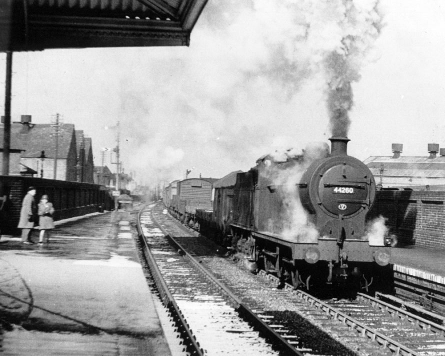Fowler 4-f class engine at Coalville station