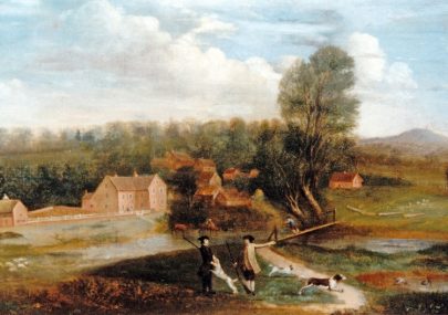 Hugglescote, painting of the area around what is now Station Road