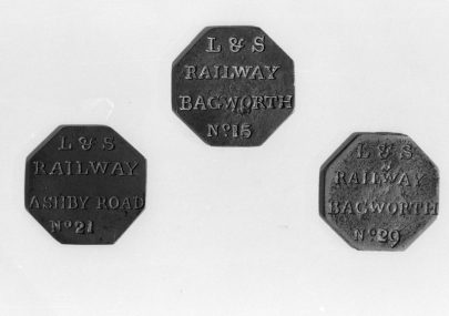 Swannington and Leicester Railway tokens.